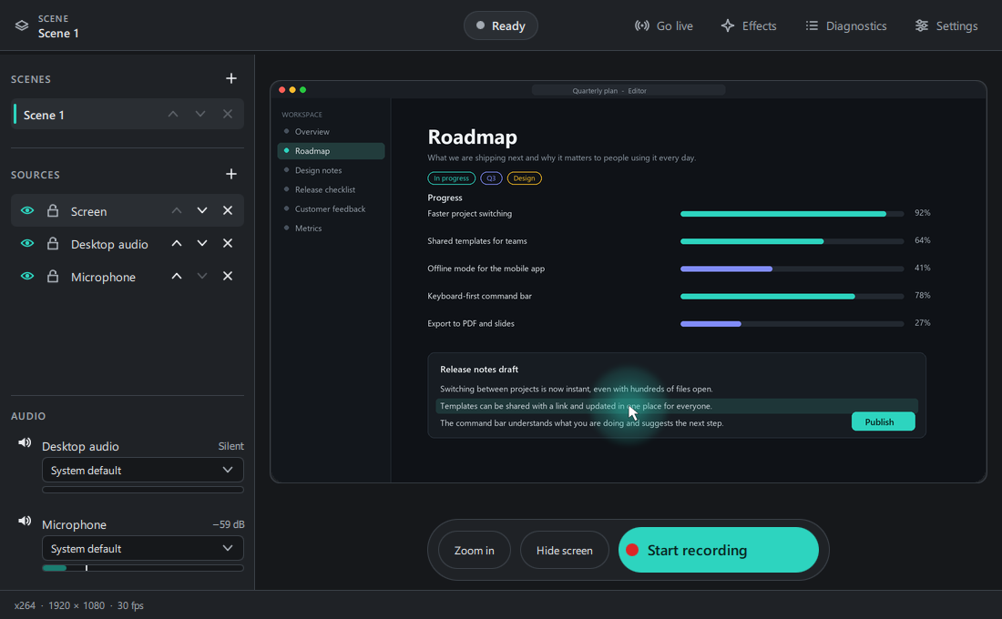 The Spotlit recorder window